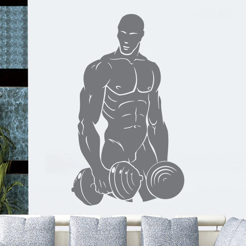 Наклейка для фитнеса клуба гантели наклейка тренажерного зала Декор виниловые
