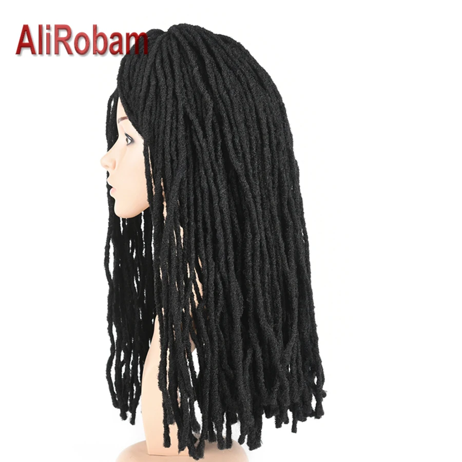 AliRobam 20 дюймов длинные дреды ручной работы черные синтетические косички для