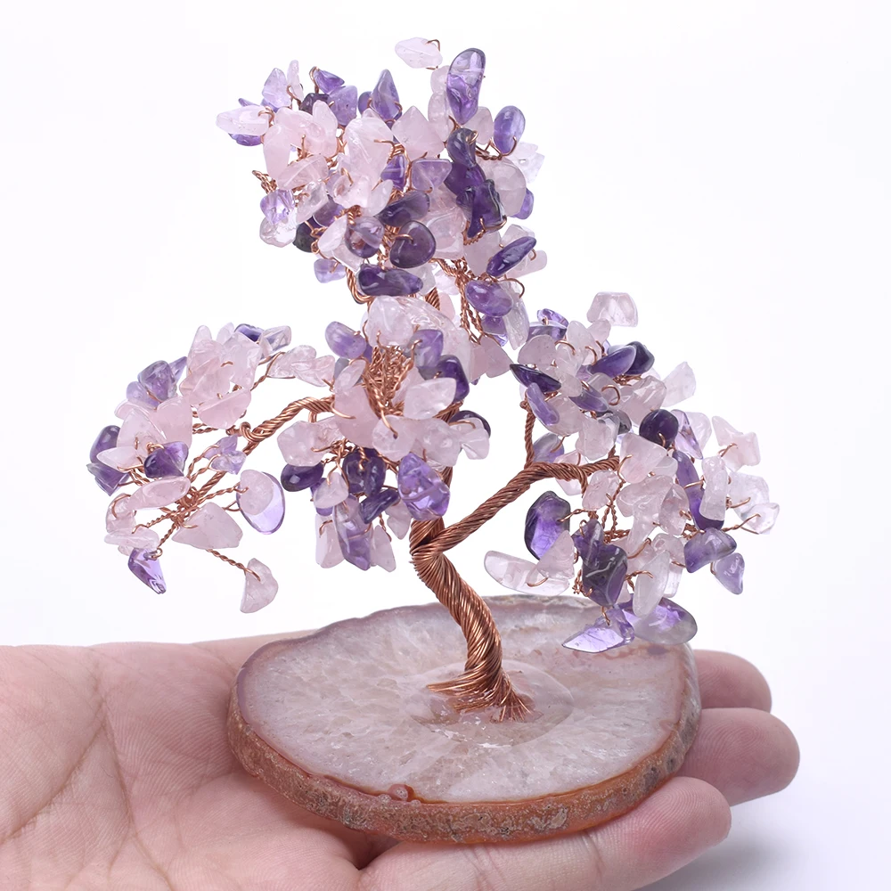 Кристалл счастливые деньги дерево фигурка украшения кварцевый кристалл