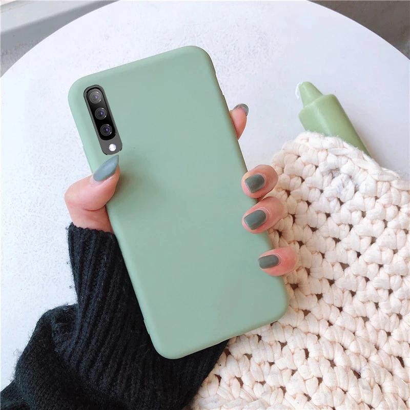 Сплошной цвет силиконовый чехол для samsung galaxy a10 a20e a20 a30 a40 a50 a70 note 8 9 10 a6 a7 j4 j6 plus s8 s9 s10 s10e чехол