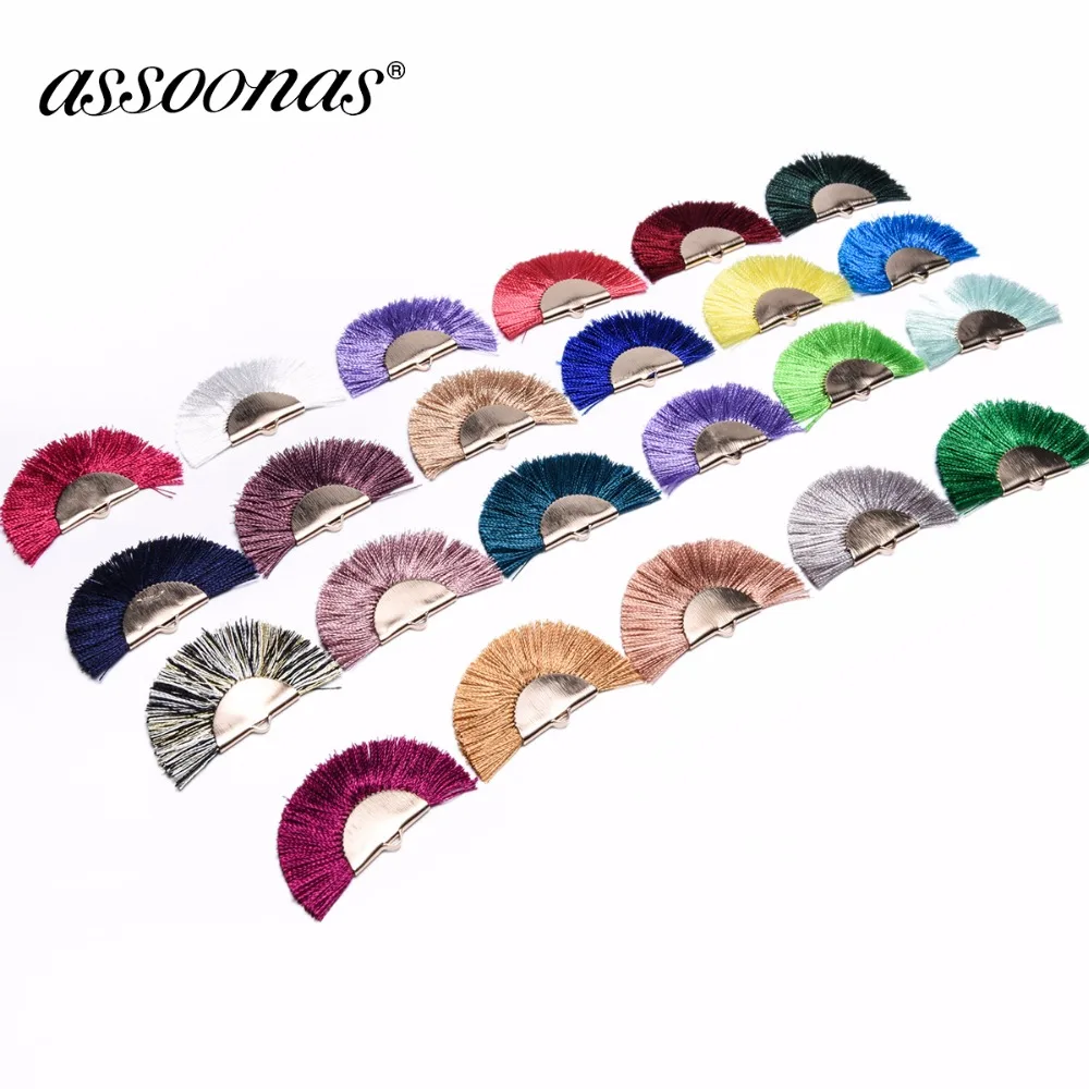assoonas L142 4.3cm silk tassels jewelry materials accessories parts golden clip diy earrings pendants making hand made | Украшения и