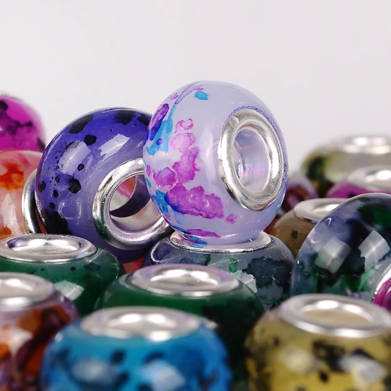 50 шт./лот модные самодельные разноцветные бусины для изготовления ювелирных
