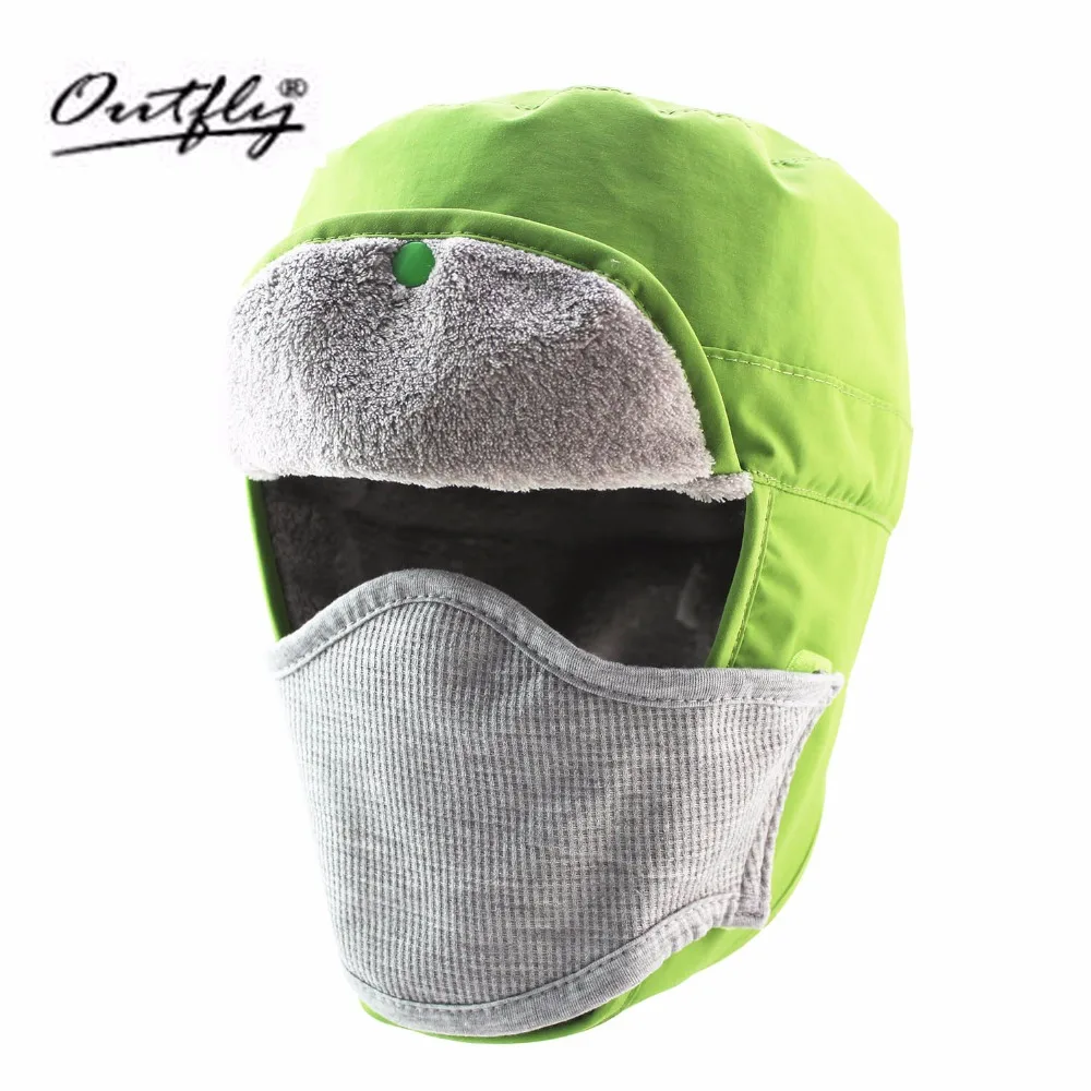 Шапка бомбер Outfly для мужчин и женщин осенне зимняя водонепроницаемая шапка