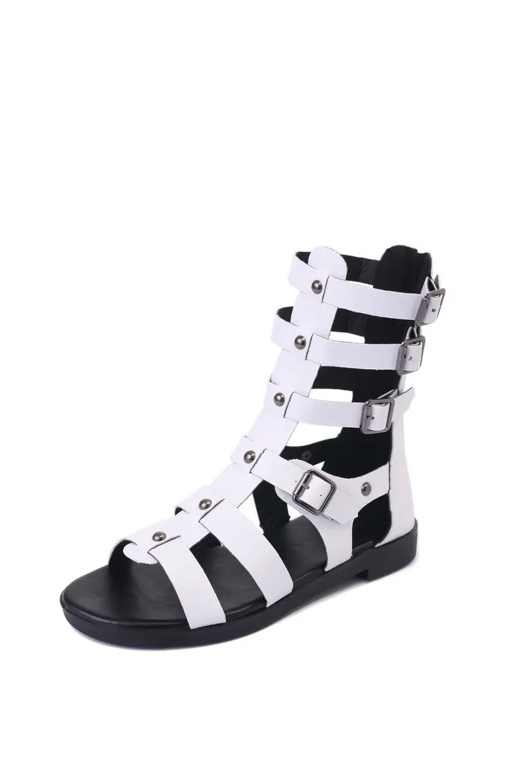 Женские сандалии 2019 летние римские женские сапоги до середины икры крутые с