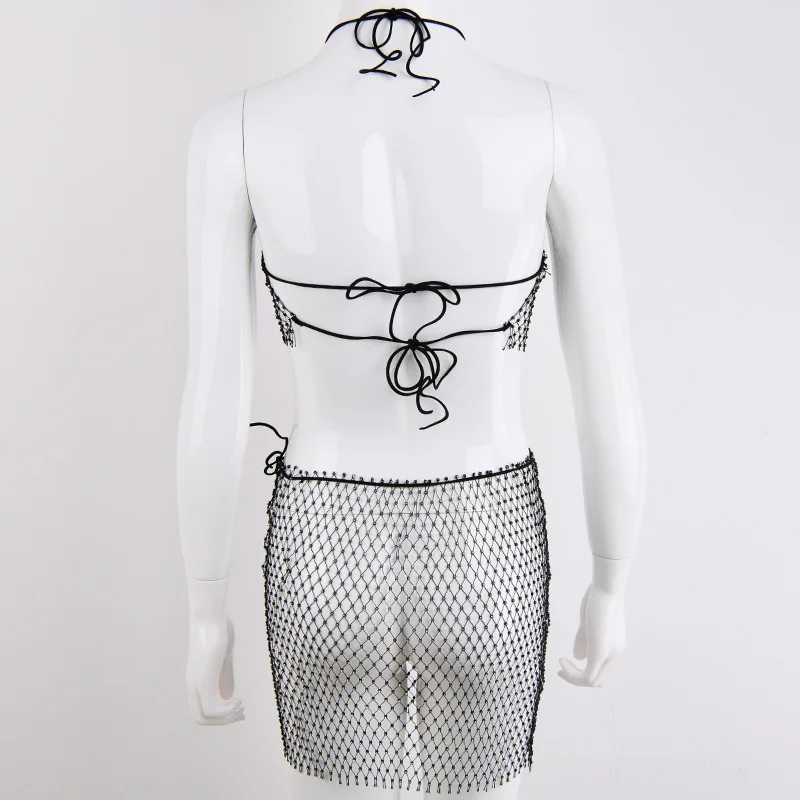 Женский прозрачный спортивный костюм из двух предметов 2018| |