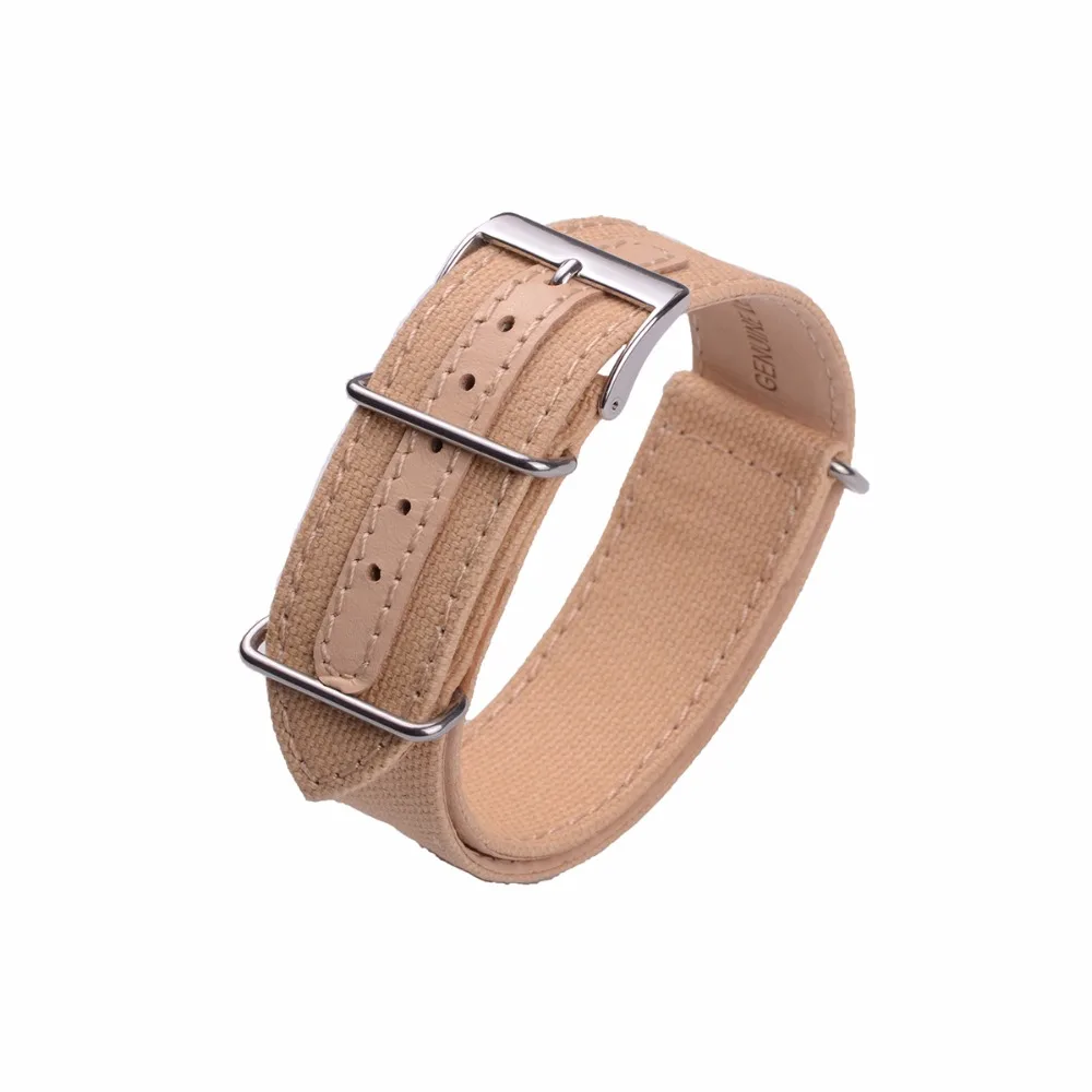 Новое поступление ремешок для часов из натуральной кожи нейлоновый холщовый с 4