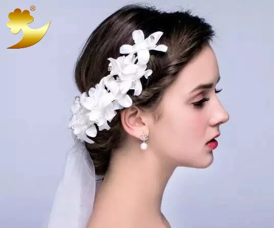 XinYun модный белый корейский Свадебный головной убор цветок невесты аксессуары для волос свадебный стиль Свадебные украшения головная повязка 89096