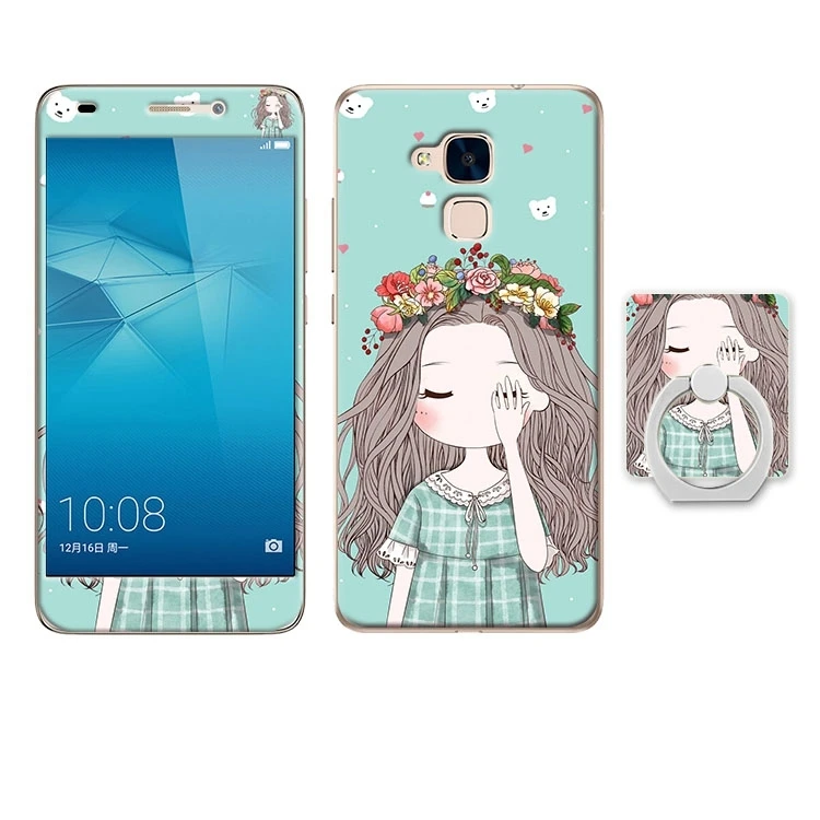 Мультяшный чехол для huawei Honor 5C, чехол с кольцом на палец, мягкий силиконовый чехол для huawei Honor 5C GT3, чехол из закаленного стекла