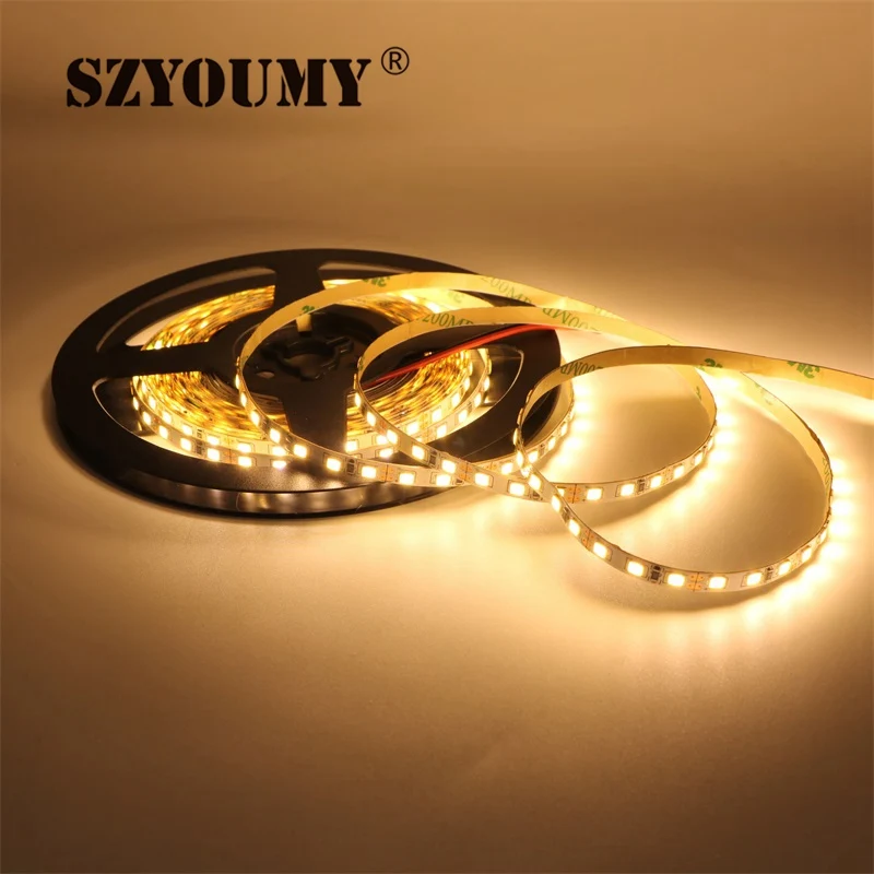 

SZYOUMY Bright DC12V 5m 16.4ft 600leds 120led/m Narrow Side 5mm Width 2835 SMD Flexible Non Waterproof Led Strip Tape Light