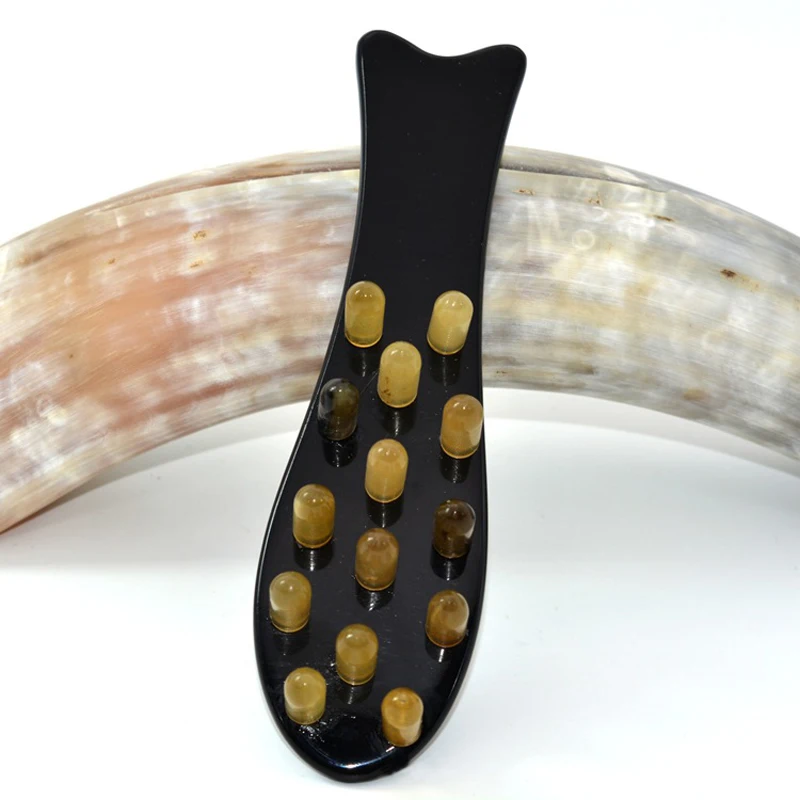 Массажная щетка для волос гуаша натуральный рожковый массажер головы практичный