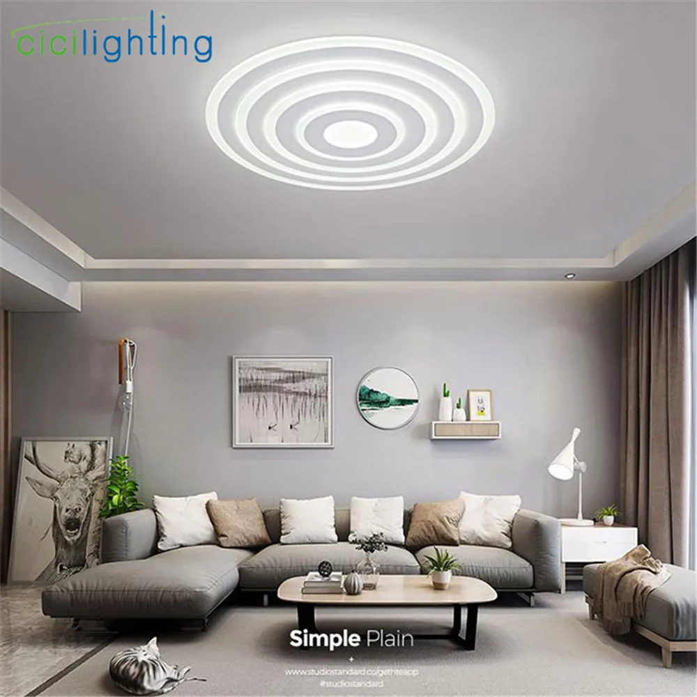 Новый 4 кольца светодиодные потолочные светильники современные пульсации