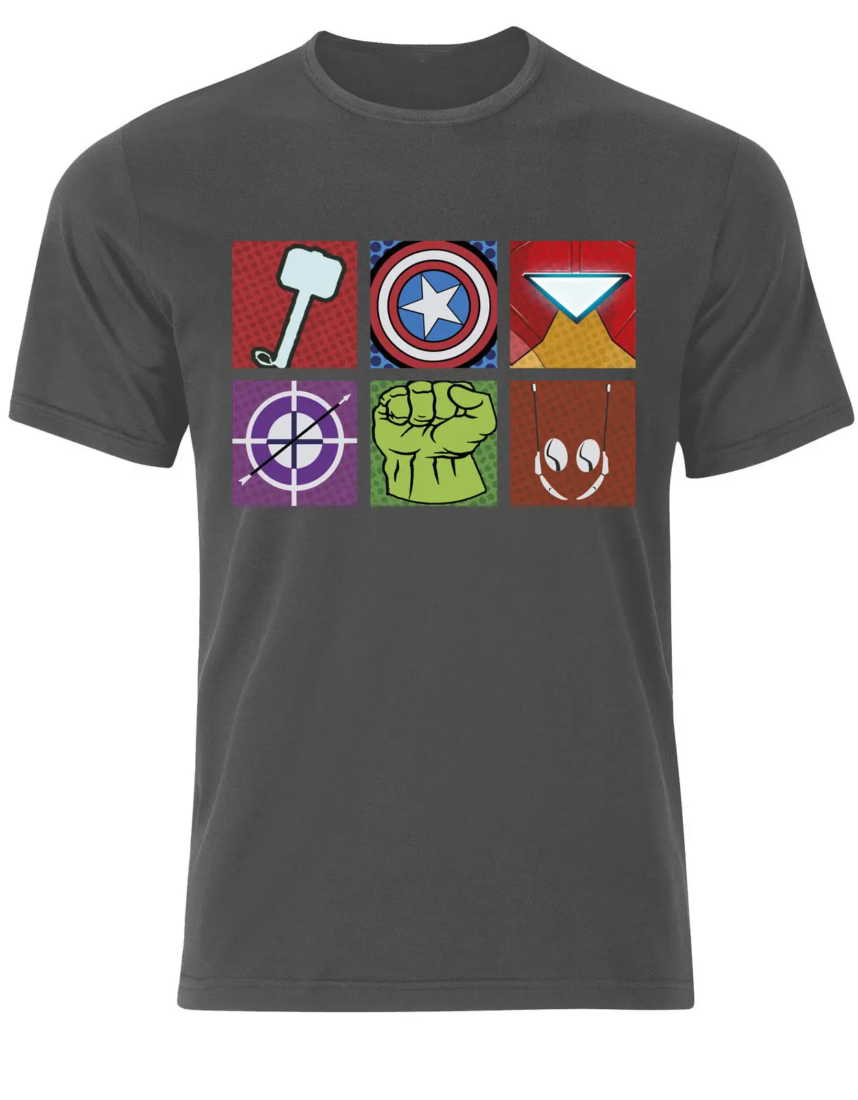 Men's Fashion t-shirt Les Vengeurs inspire Marvel Pop Art Assemble Heros Iron Man T-shirt Haut | Мужская одежда