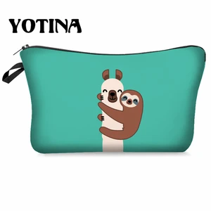 Yotina сумка для макияжа женская косметичка с разноцветным узором llama 3D печать neceser туалетный мешок путешествий Органайзер для макияжа