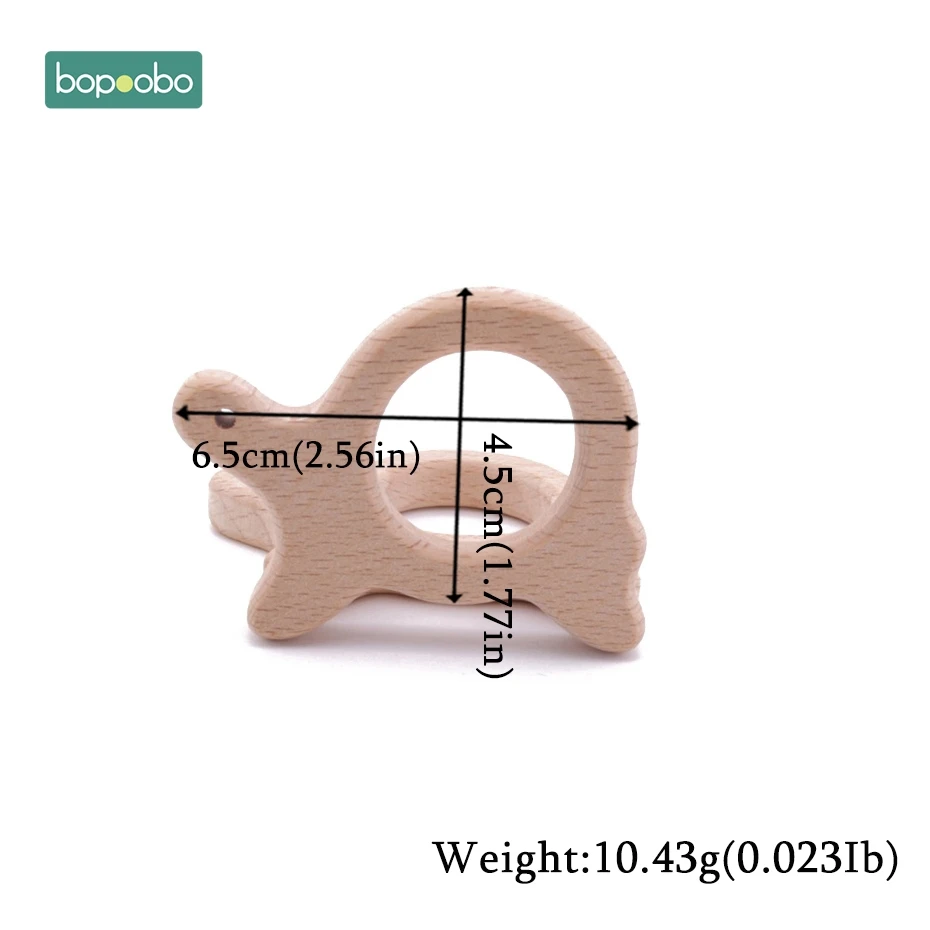 Bopoobo 10 шт. детские игрушки из бука, деревянный кролик, детский браслет для кормления, развивающие игрушки для детей, подарок для ребенка, деревянные погремушки - Цвет: Tortoise