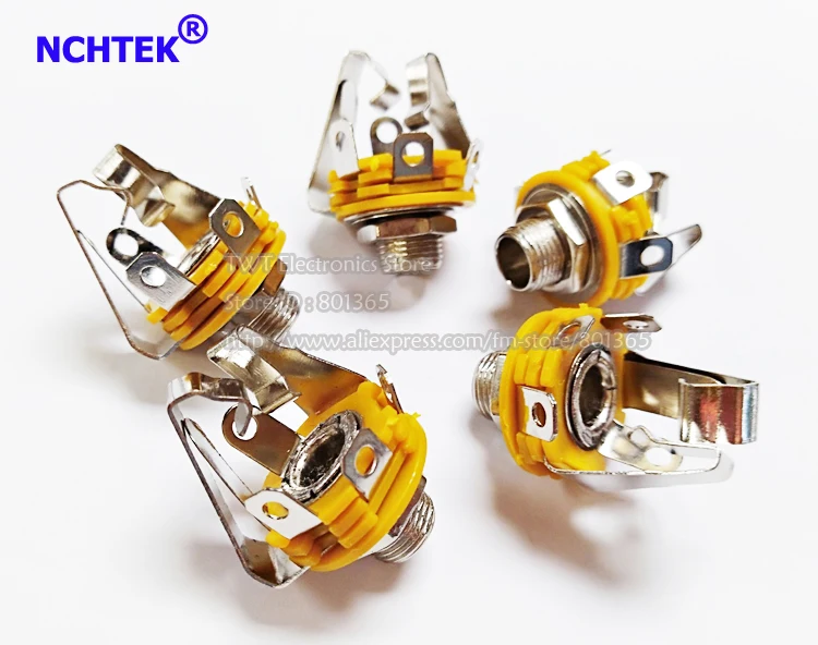 NCHTEK 1/4 &quot6 3 мм стерео аудио разъем для телефона Панель Шасси монтажные шайбы