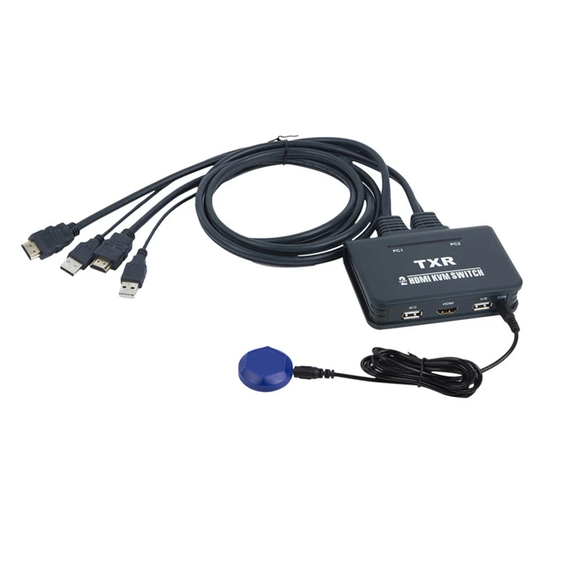 2 Порты HDMI KVM переключатель с кабели для подключения устройств USB к ПК ноутбук компьютер