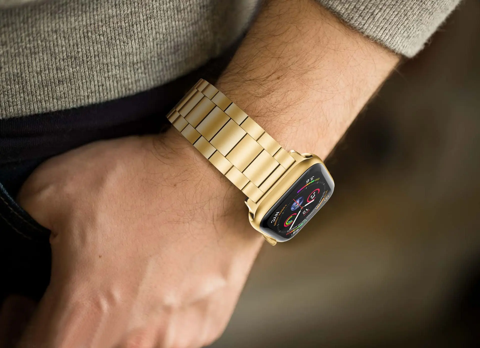 Спортивный ремешок для наручных часов Apple Watch серии 3/2/1 38 мм 42 мм Нержавеющая сталь металлический ремешок для наручных часов iwatch серии 4 40 мм 44 мм