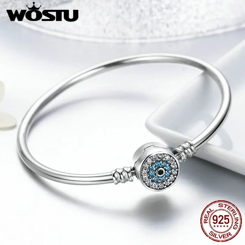 WOSTU 925 пробы серебро глаз сансары браслет для Для женщин Fit DIY Браслеты с подвесками Браслеты Модные украшения FIB012