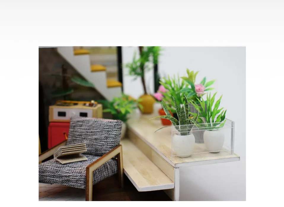 Diy Кукольный дом мебель светодиодный светильник деревянный миниатюрный кукольный домик набор аксессуаров oyuncak bebek evi evler игрушки для детей M031