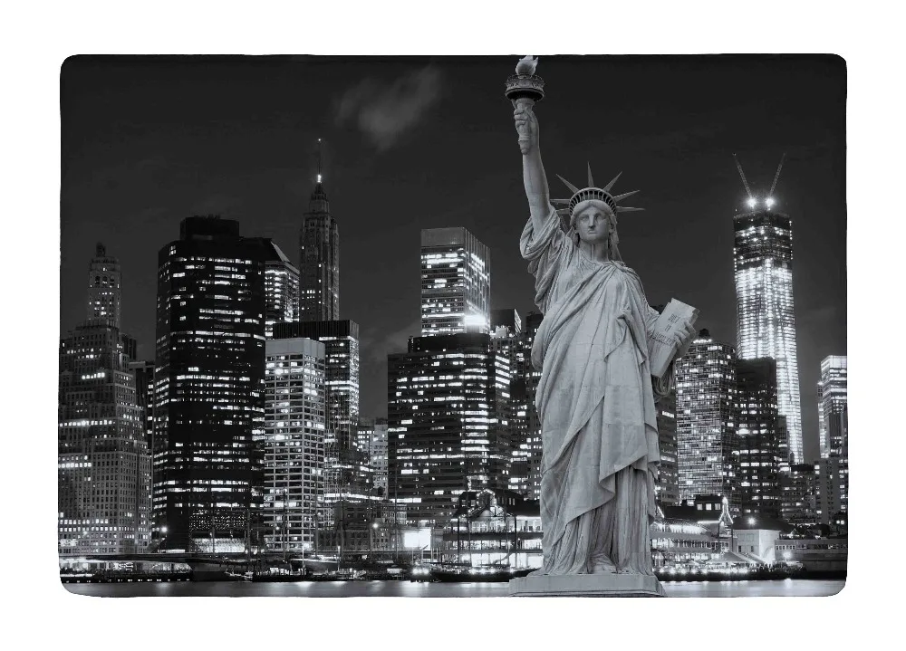 Пол Коврики Манхэттен Skyline и Статуя Свободы Нью Йорк печати Нескользящие ковры