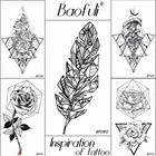 Временные мужские и женские татуировки BAOFULI геометрической формы, боди-арт, рисование рук, ног, татуировки, треугольные перья, водонепроницаемые, имитация татуировок, наклейки