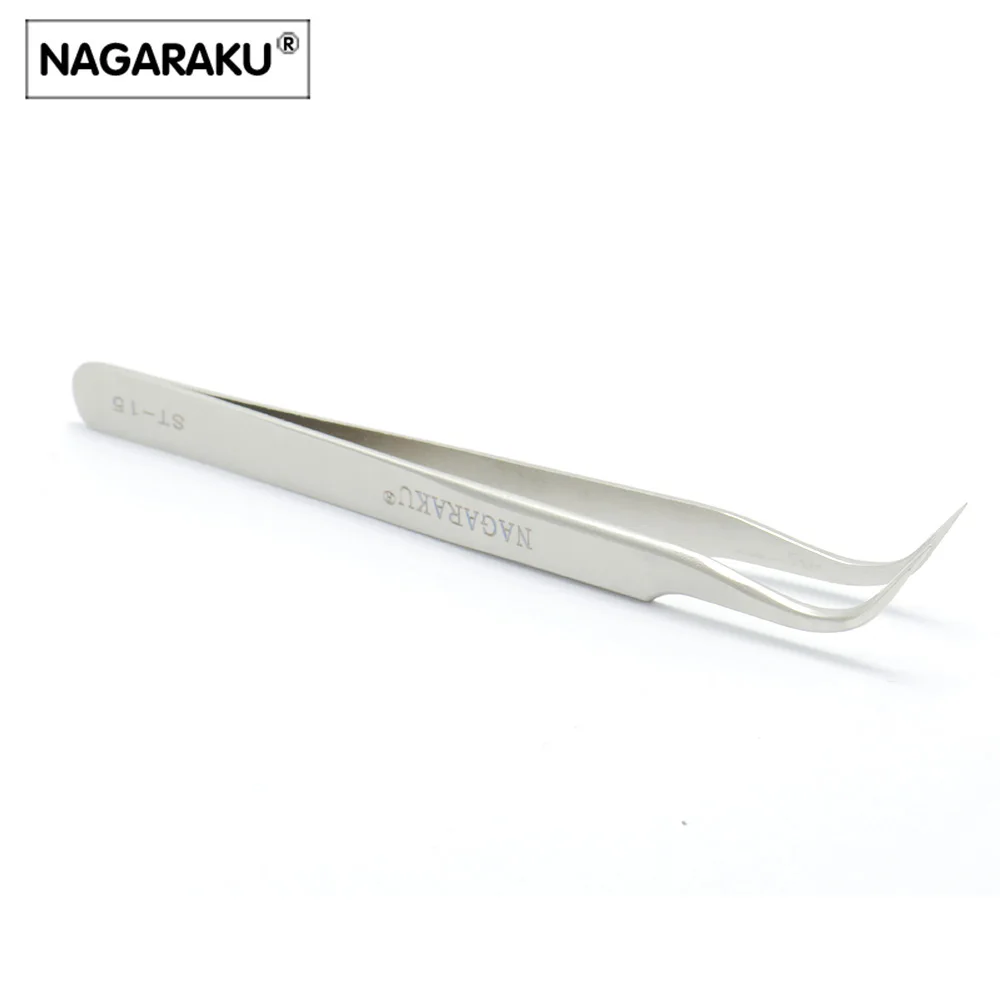 NAGARAKU 2 шт./лот отличное качество нержавеющая сталь промышленные антистатические точные пинцеты для ресниц инструменты для наращивания ресниц
