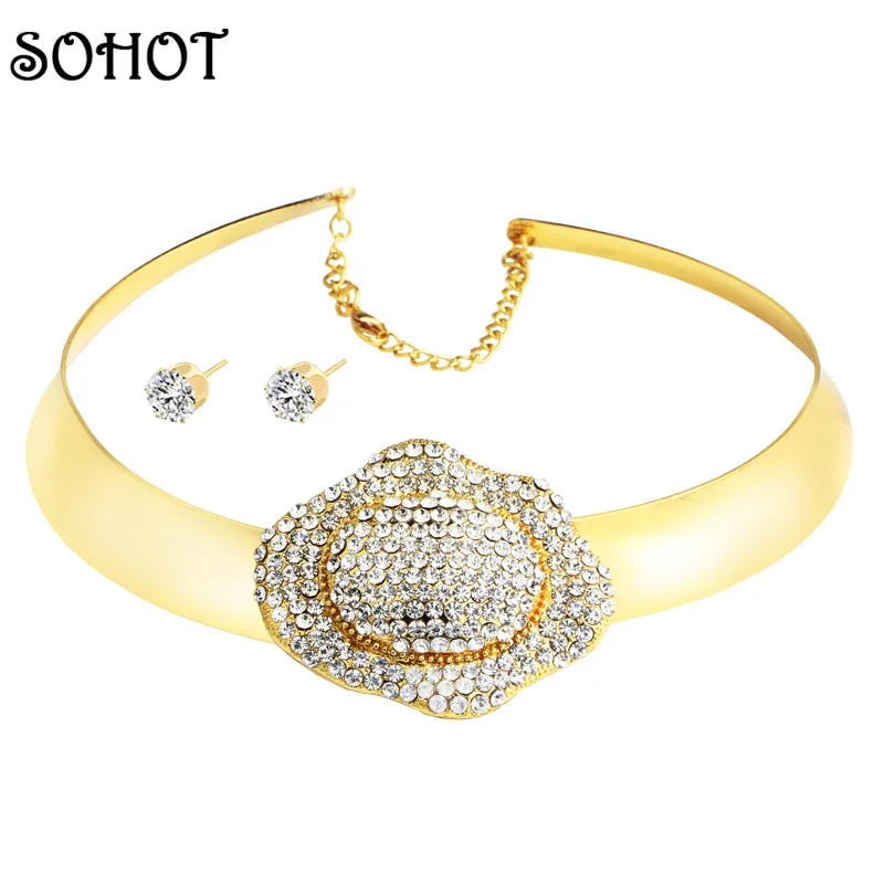 SOHOT женский трендовый Золотой Серебряный цветной геометрический кристалл цветок