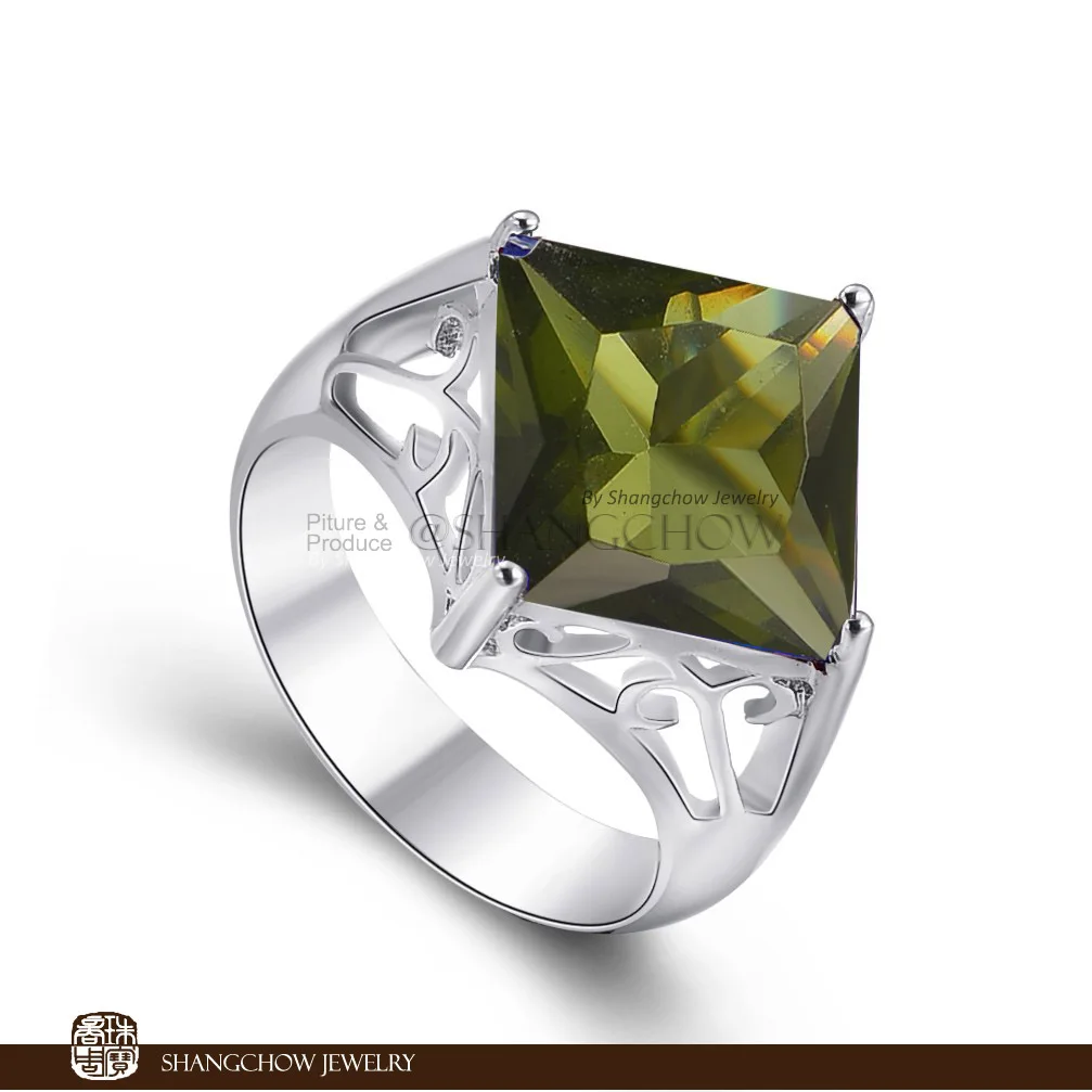 Новое винтажное ювелирное изделие Peridot кольцо из стерлингового серебра 925 пробы