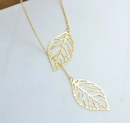 Newest fashion jewelry accessories Bohemia gold& silver color small sheet chain with crystal Necklace for couple lovers' N468