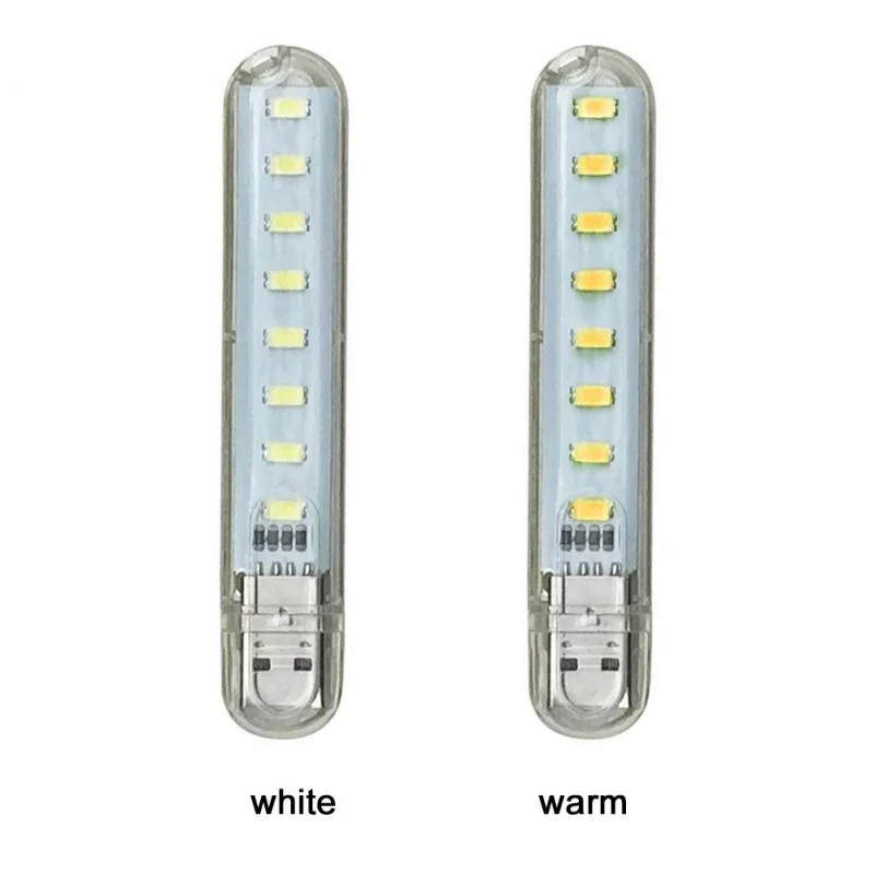 8LED Mini USB Gadgets LED Night Light 5V Bulb Cold Warm White Lamp for PC Reading Gadget Notebook Power Bank Computer Laptop | Компьютеры