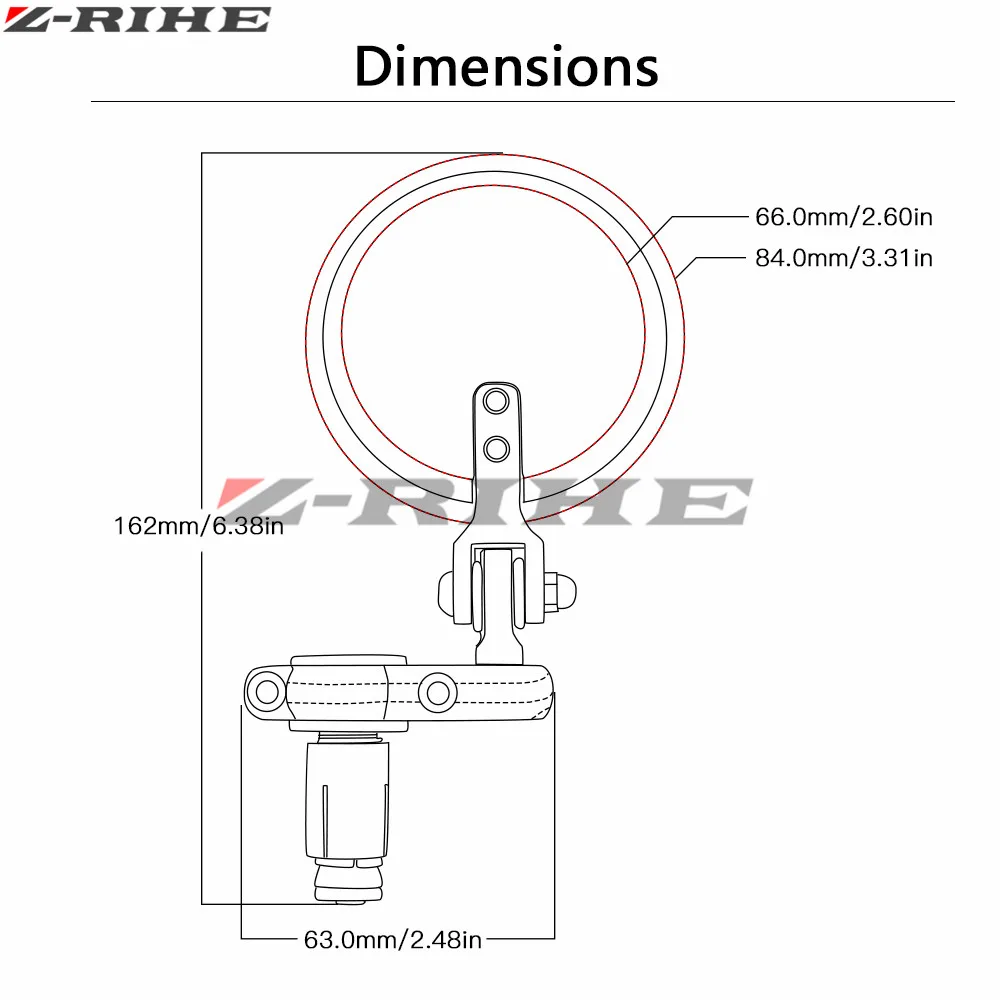 Универсальные черные мотоциклетные зеркала заднего вида 7/8 &quotдля Kawasaki ZX6R ZX7R ZX10R