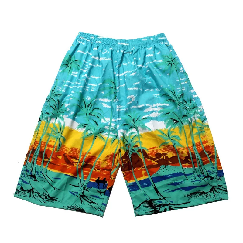 Летние мужские пляжные шорты FDWERYNH 2018 с принтом кокосовой пальмы повседневные для