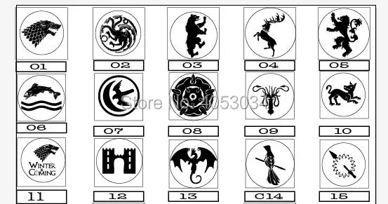 «Игры престолов» печать восковая печать, Старк, Кастерли Рок Tully Tyrell Greyjoy штамп воск