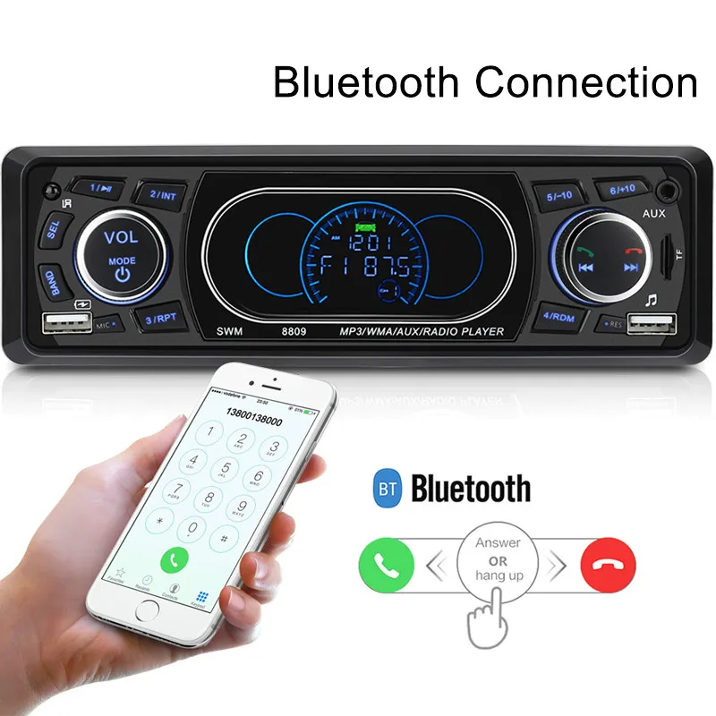 Автомагнитола 1DIN с двумя USB портами Bluetooth MP3 FM SD|Автомобильные радиоприемники| |