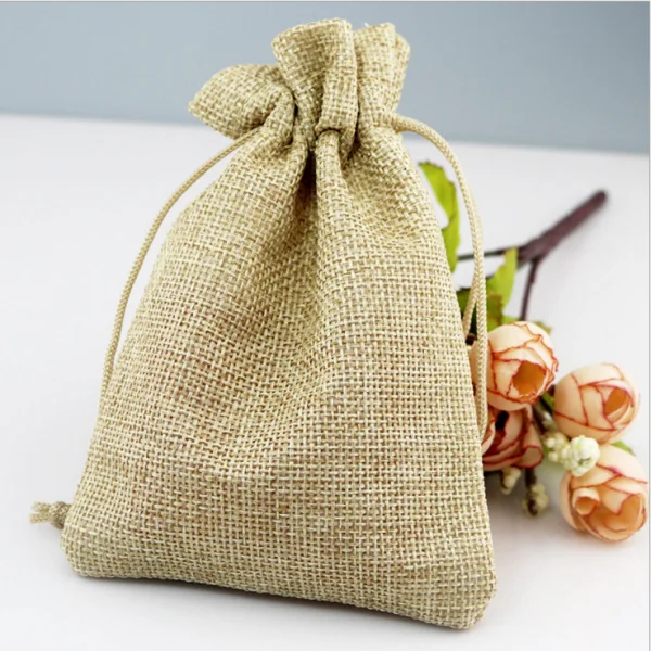 100 шт./лот джутовые мешочки для рождественской вечеринки винтажные Свадебные с