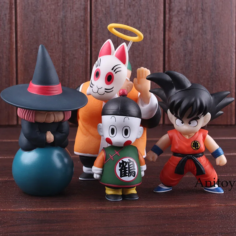 B Anime Dragon Ball Action Figure Son Goku Gohan Chiaotzu Puar Uranai Baba Master Roshi Pilaf Dragon Ball Figure PVC Toys 4pcs/set - Цвет: B