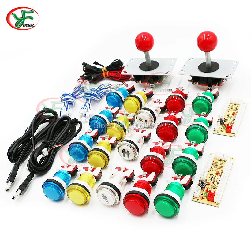 DIY Arcade Zero Delay DIY USB Encodr To PC Raspberry Pi Arcade Kits For 4/ 8 Way Joystick 5V led Button