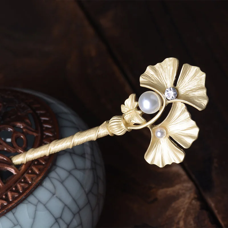ginkgo white Muylinda листья волосы ювелирные украшения-заколки жемчужные Заколки Banquest заколки для волос подарки для девочек свадебные аксессуары для волос - Окраска металла: ginkgo white