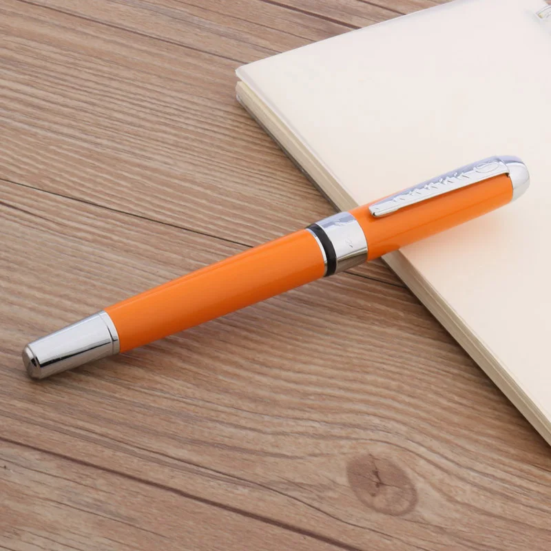 Jinhao 250 Серебряная классическая офисная металлическая оранжевая ручка подарок M