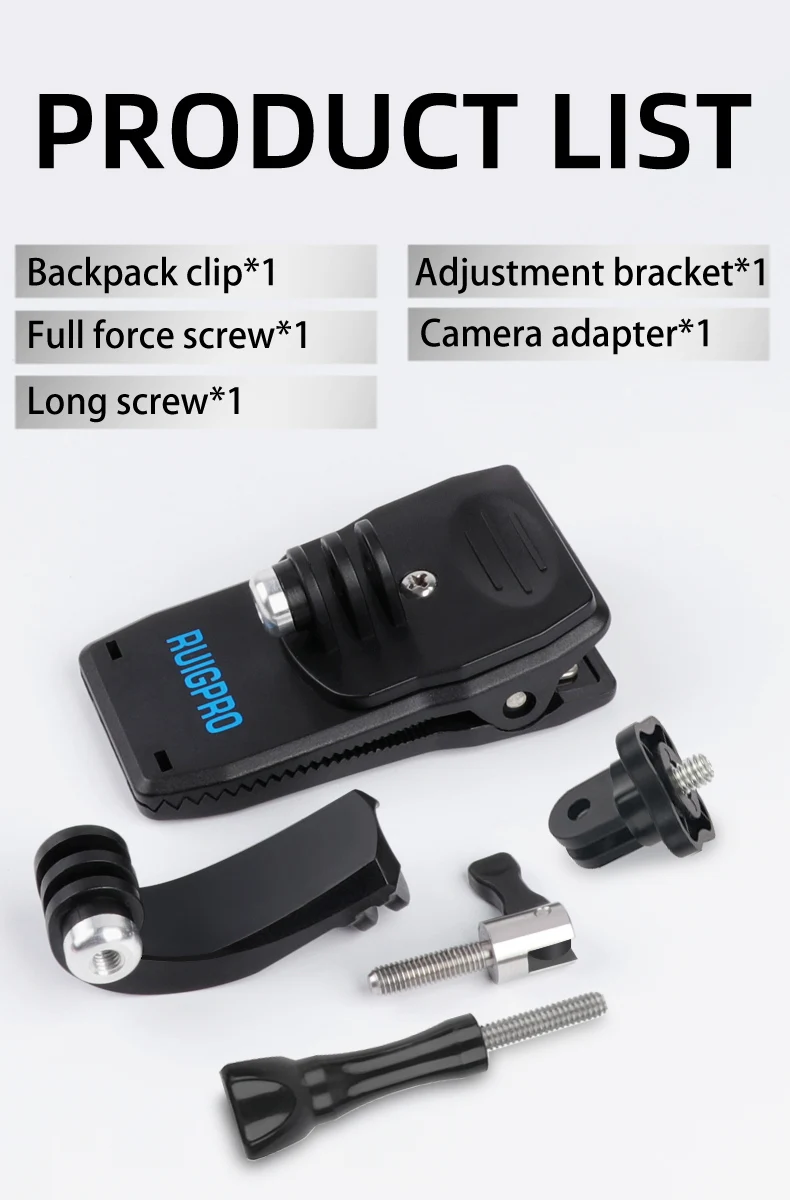 Аксессуары для Go Pro, рюкзак с поворотом на 360 градусов, зажим для GoPro Hero 8 7 6 5 4 или Xiaomi yi для SJCAM SJ4000