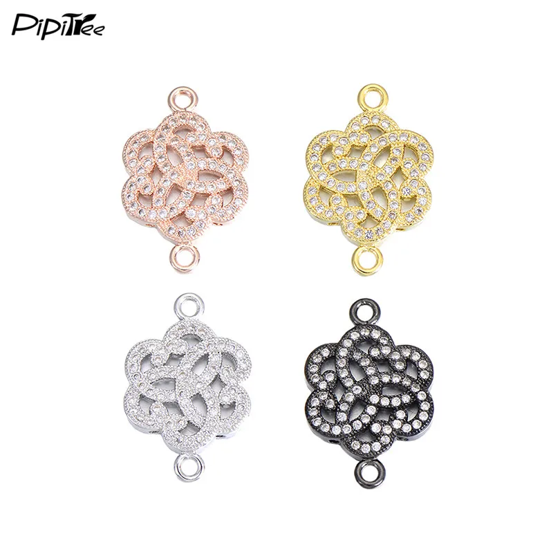 Бусины Pipitree в виде розы из циркония для изготовления ювелирных изделий медные