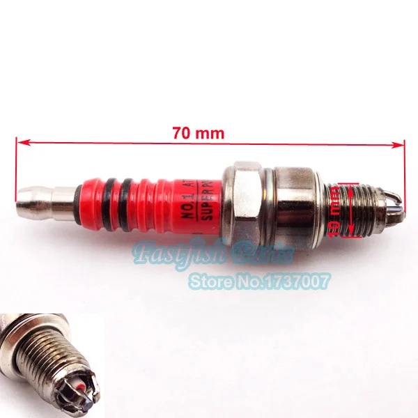 Красный 6 Pin AC CDI + A7TC Свеча зажигания 3 электрода для GY6 50cc 125cc 150cc мопед скутер