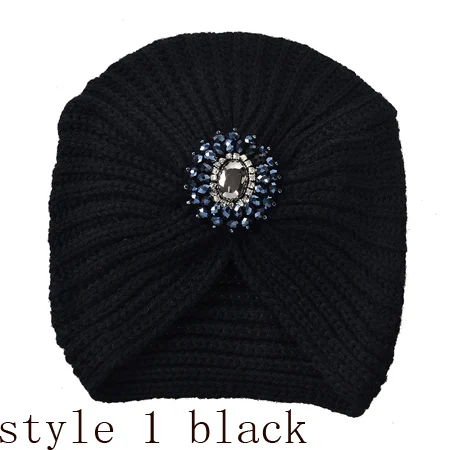 Шапка чалма с брошью. Зима - Цвет: Style 1 Black