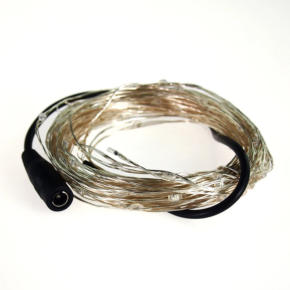 DC12V 5 м/лот Новый праздничный светильник Серебряный провод светодиодный s 50 в