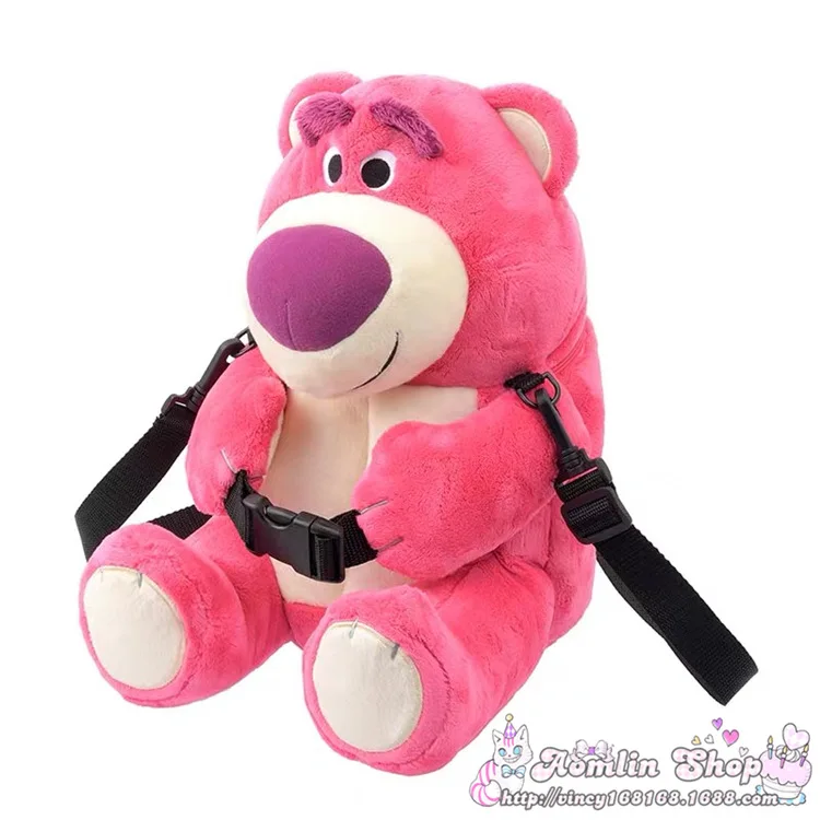 Strawberry bear Милый мультфильм Винни клубника медведь плюшевые игрушки рюкзак мягкие чучела Животные Кукла путешествия рюкзак сумки кукла подарок на день рождения - Цвет: Strawberry bear