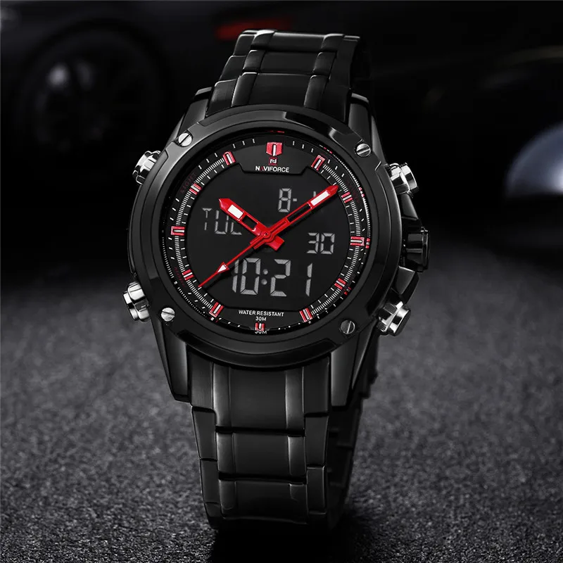 Часы NAVIFORCE Мужские Цифровые Спортивные брендовые Роскошные армейские аналоговые