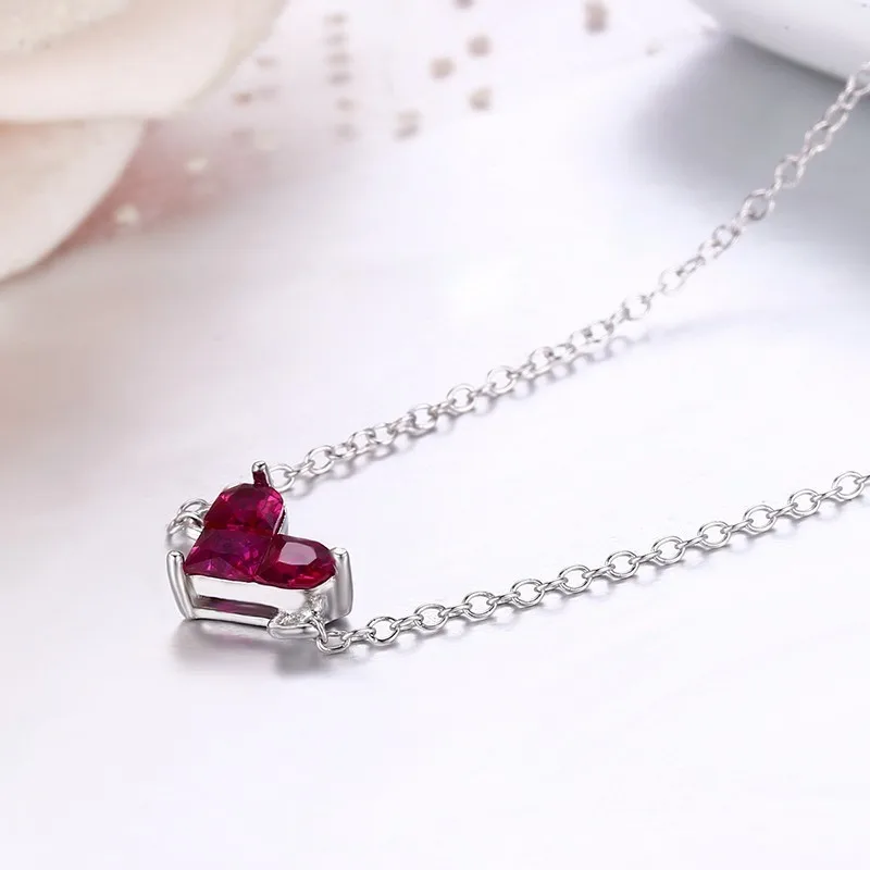 Slim 925 Sterling Silver Rose Red CZ Love Heart Charm Cross Chain Bracelets For Women Pulseras Pulseira Bracelete Jewelry Girls | Украшения