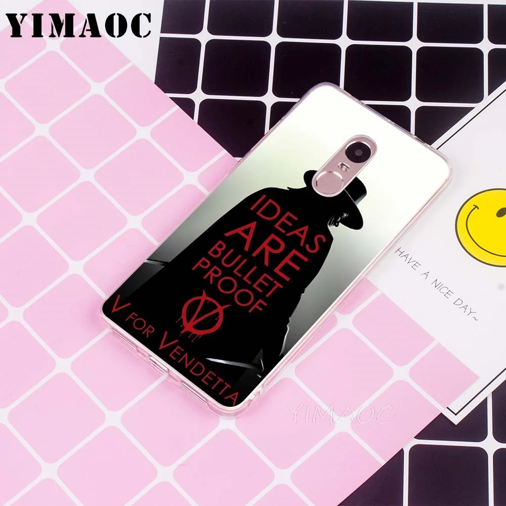 YIMAOC V for Vendetta design Soft TPU Case Xiaomi Redmi 6 4X 5A 4A S2 Note 4 5 Pro Plus Mi 8 9 SE A2 A1 MiX 2S MAX 3 |