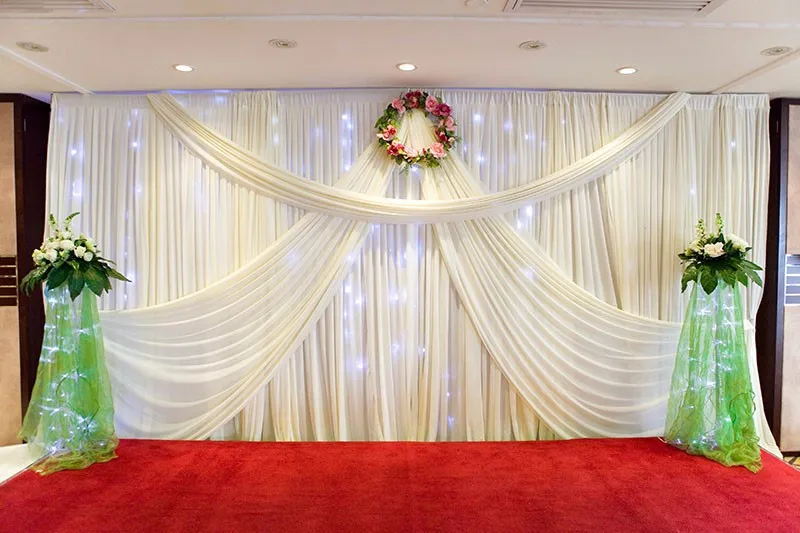 

2017 new design mandap 3*6 wedding curtain drapery for sale white backdrop wedding backdrop curtain
