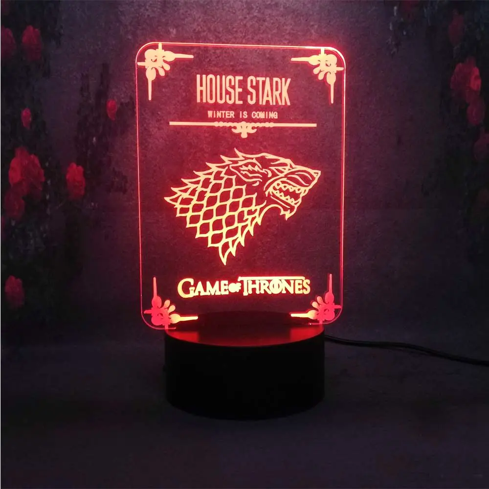 Горячая Игра престолов из фильма Белый Волк мультфильм 3D RGB Зарядка Настольная